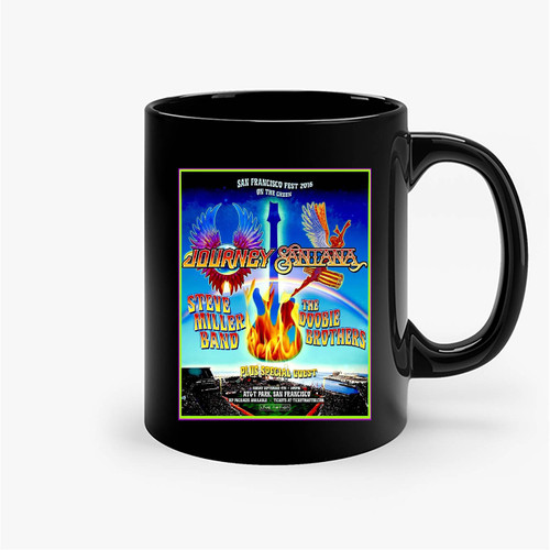Journey And Santana Vintage Concert Ceramic Mug