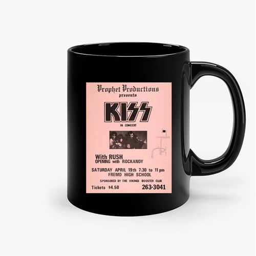 Kiss Rush 1975 Palatine Il High School Concert Ceramic Mug