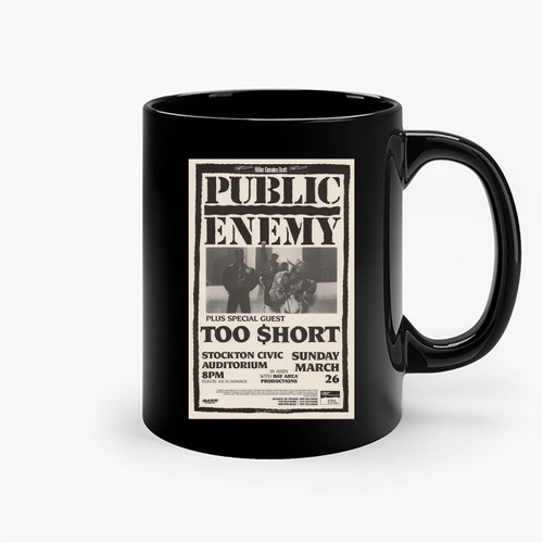 Public Enemy And Too Short 1989 Stockton Concert Ceramic Mug