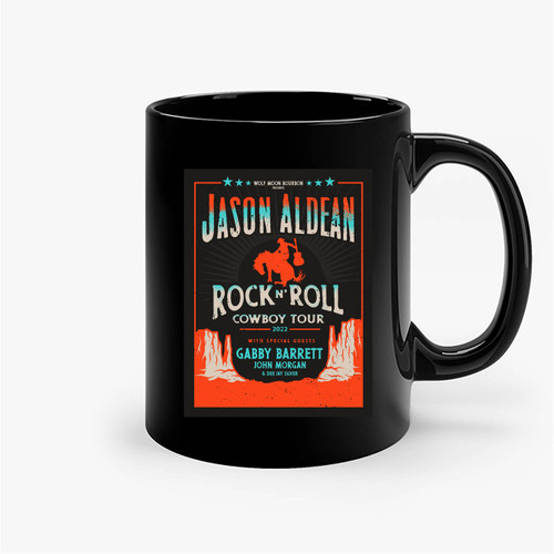 Rock N Roll Cowboy Tour 2022 Jason Aldean Gabby Barrett Concert Ceramic Mug