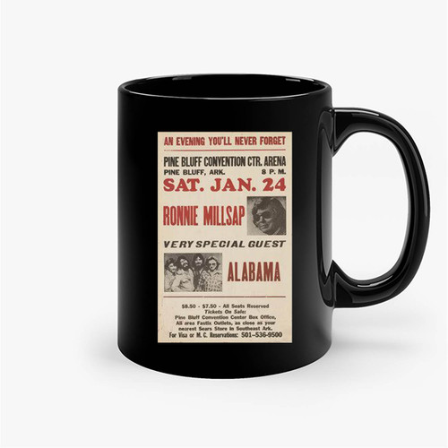 Ronnie Milsap With Special Guest Alabama January 24Th Vintage Ceramic Mug