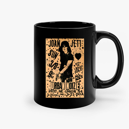 Vintage Signed Joan Jett Punk Club Ceramic Mug
