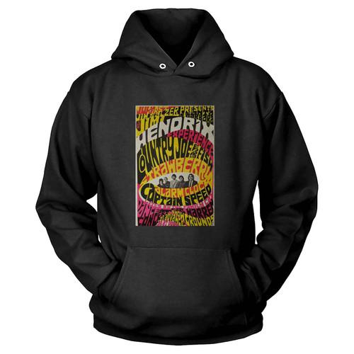 Authentic Original 1967 Jimi Hendrix Experience Country Joe & The Fish Strawberry Alarm Clock 2Nd Printing Concert  Hoodie