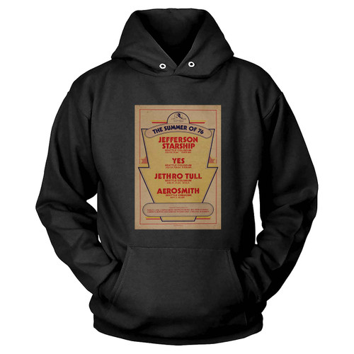 Jefferson Airplane Yes Jethro Tull Aerosmith Concert S  Hoodie