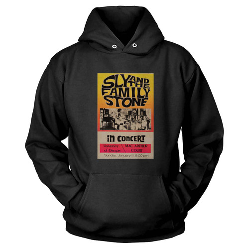 Sly And The Family Stone 1970 Eugene Oregon Cardboard Concert  Hoodie