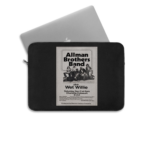 Allman Brothers Band 1971 Charlotte Nc Concert  Laptop Sleeve