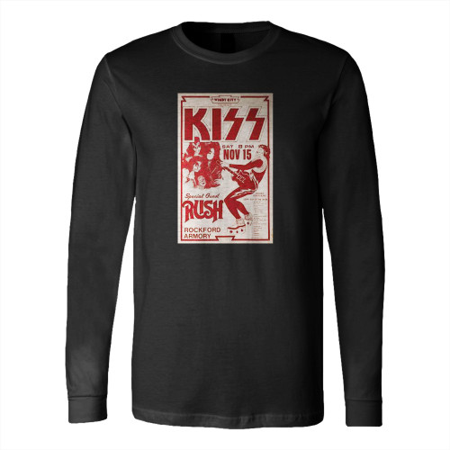 1975 Kiss Rush Rockford Illinois Concert  Long Sleeve T-Shirt Tee