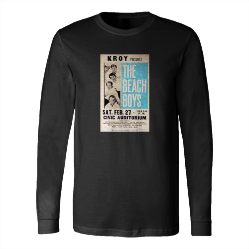 Beach Boys 1965 Sacramento Ca Classic Boxing-Style Concert  Long Sleeve T-Shirt Tee