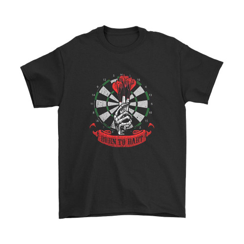 Darts Skeleton Hand Born To Dart Man's T-Shirt Tee