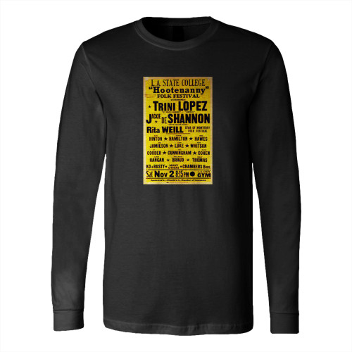 Jackie Deshannon Ry Cooder 1963 Los Angeles Folk Festival Concert  Long Sleeve T-Shirt Tee