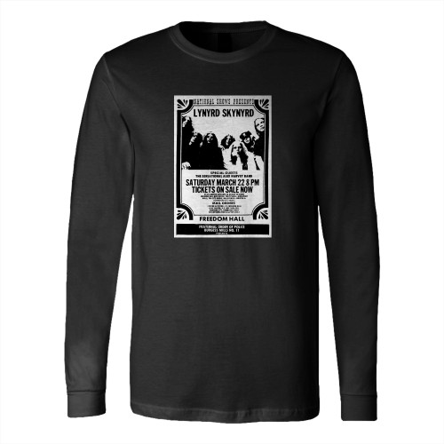 Lynyrd Skynyrd Sensational Alex Harvey Band At Freedom Hall Civic Center Johnson City Tennessee United States  Long Sleeve T-Shirt Tee