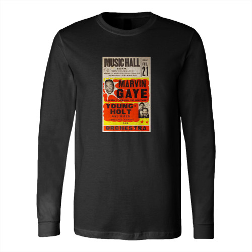 Marvin Gaye Signed Music Hall Concert  Long Sleeve T-Shirt Tee