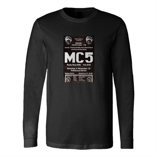 Mc5 1972 Zurich Switzerland Concert  Long Sleeve T-Shirt Tee