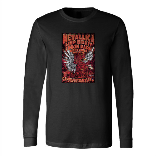 Metallica Linkin Park Limp Bizkit Live In Concert San Francisco 2003 Rock And Metal Music  Long Sleeve T-Shirt Tee