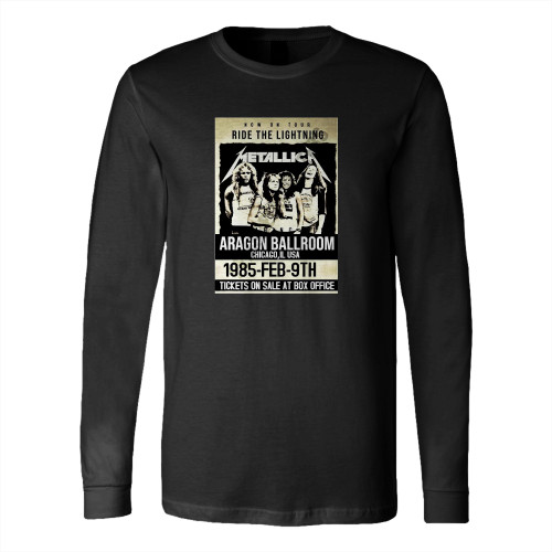 Metallica Ride The Lightning Tour 1985  Long Sleeve T-Shirt Tee