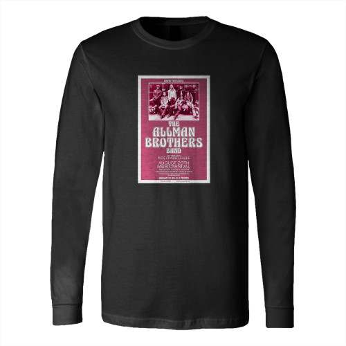 Raw Sugar Art Studio Allman Brothers 1971 Cleveland Concert  Long Sleeve T-Shirt Tee