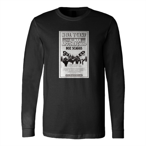 The Allman Brothers Band 1973 Hell Yeah Vancouver B.C. Concert  Long Sleeve T-Shirt Tee