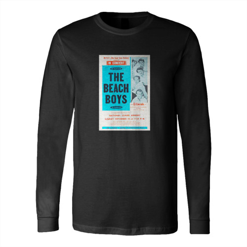 The Beach Boys 1965 Vintage Handbill And Colorful 1984 Concert  Long Sleeve T-Shirt Tee
