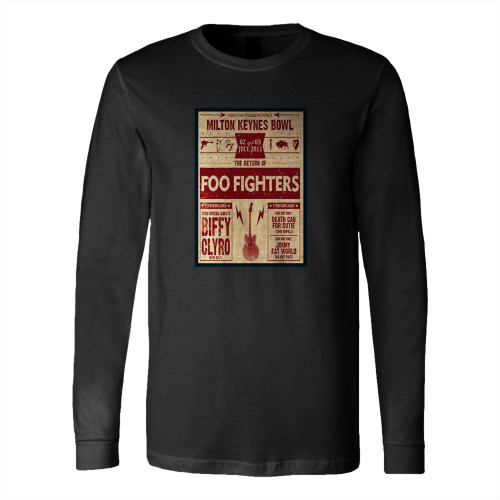The Foo Fighters Milton Keynes Bowl Repro Tour  Long Sleeve T-Shirt Tee