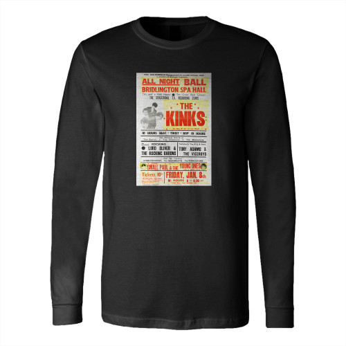 The Kinks 1965 All Day And All Of The Night British Concert  Long Sleeve T-Shirt Tee