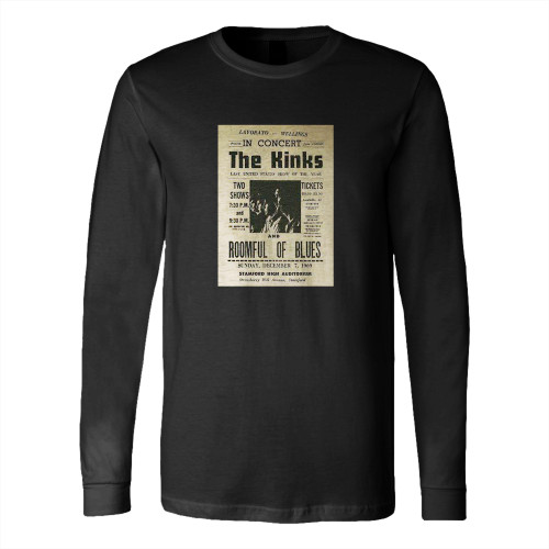 The Kinks 1969 Stamford  Long Sleeve T-Shirt Tee