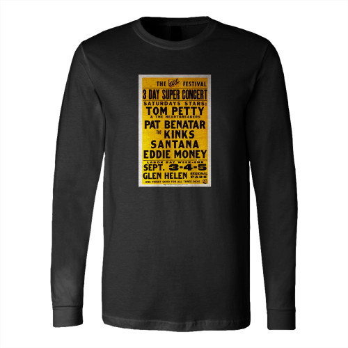 Tom Petty Original Us Festival Cardboard Concert  Long Sleeve T-Shirt Tee