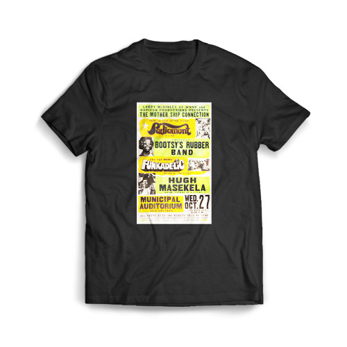 1976 Parliament Funkadelic New Orleans Jumbo Globe Concert  Mens T-Shirt Tee