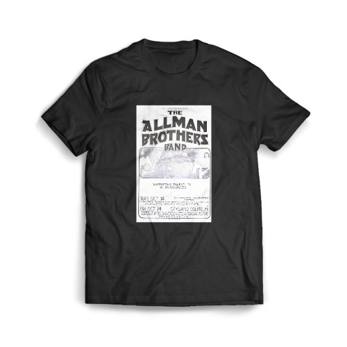 Allman Brothers Band Concert Oakland 1975  Mens T-Shirt Tee