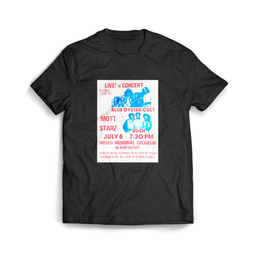 Blue Oyster Cult Rush Hirsch Memorial Concert Handbill Concert  Mens T-Shirt Tee