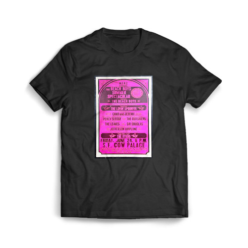 Byrds Beach Boys Airplane 1966 Cardboard  Mens T-Shirt Tee