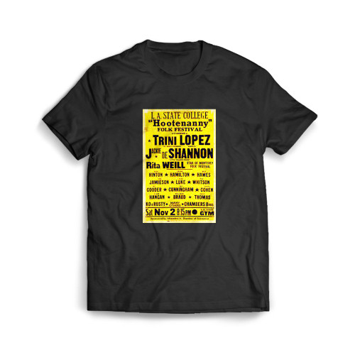 Jackie Deshannon Ry Cooder 1963 Los Angeles Folk Festival Concert  Mens T-Shirt Tee