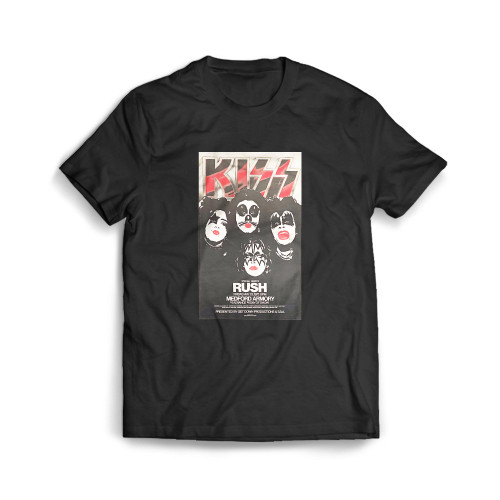 Kiss With Rush Dressed To Kill Tour May 23 1975 Medford Armory Oregon Concert  Mens T-Shirt Tee