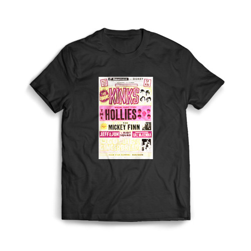 The Hollies The Kinks 1965 Small British Concert  Mens T-Shirt Tee