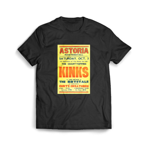 The Kinks 1964 Rawtenstall Vintage Concert S  Mens T-Shirt Tee