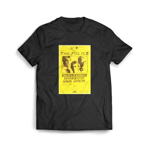 The Police Joan Jett And The Blackhearts And A Flock Of Seagulls 1983 Chicago Illinois Concert  Mens T-Shirt Tee The Police Joan Jett And The Blackhearts And A Flock Of Seagulls 1983 Chicago Illinois Concert  Mens T-Shirt Tee