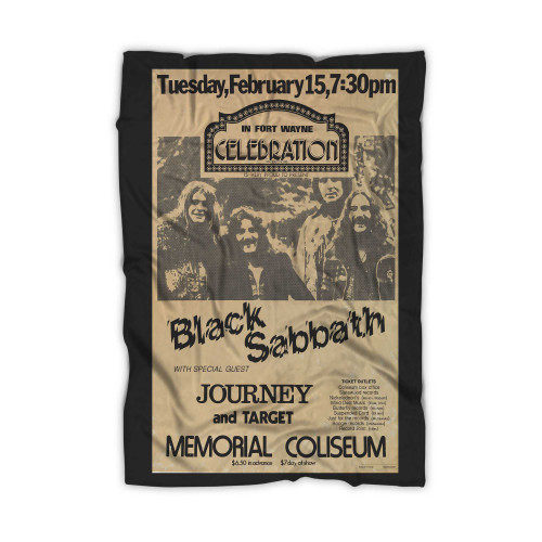 Black Sabbath Journey 1977 Fort Wayne Memorial Coliseum Concert  Blanket