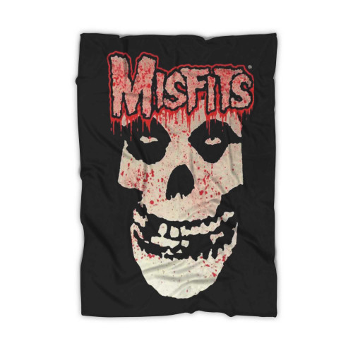 Bloody Fiend Skull Black Light  Blanket