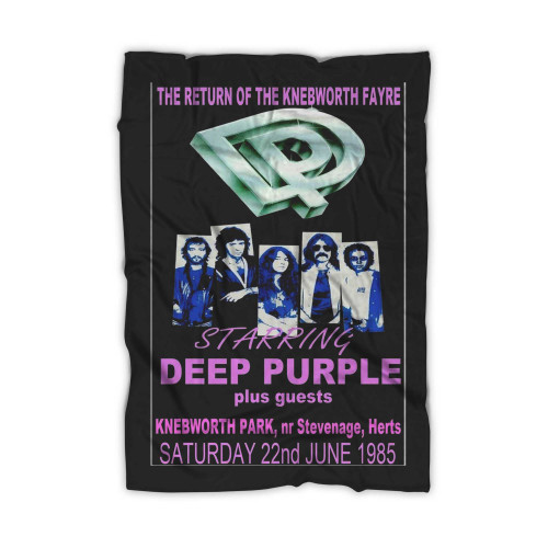 Deep Purple Knebworth Park Uk 1985 Premium Matte Paper  Blanket