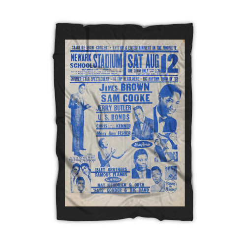 James Brown Sam Cooke Isley Bros 1961 Newark Nj Concert  Blanket James Brown Sam Cooke Isley Bros 1961 Newark Nj Concert  Blanket