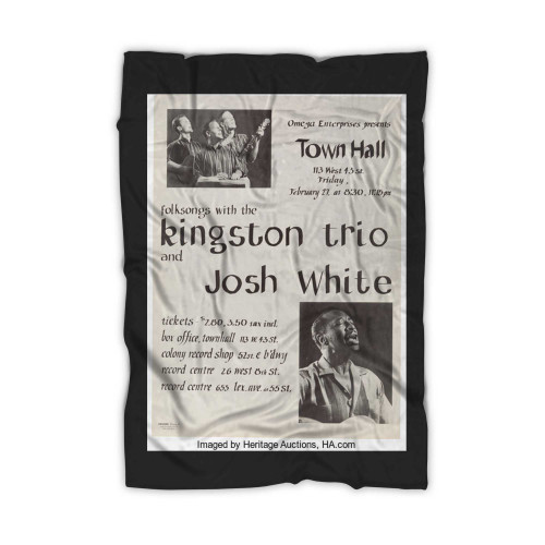 Kingston Trio Josh White Town Hall Concert Handbill  Blanket