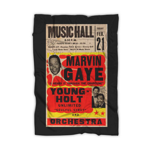 Marvin Gaye Signed Music Hall Concert  Blanket