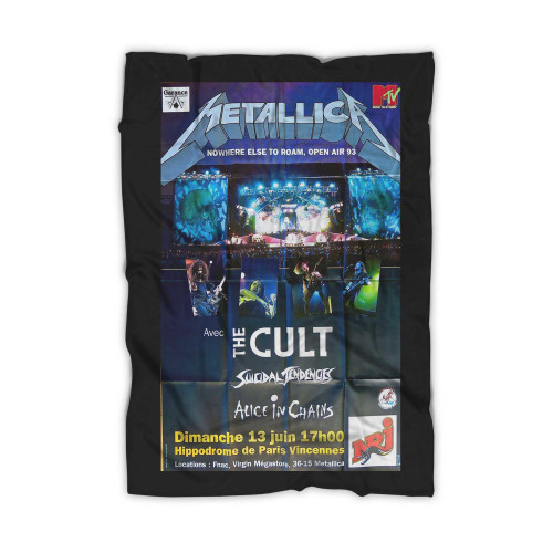 Metallica Alice In Chains Suicidal Tendencies Gigantic 1993 Paris Concert  Blanket