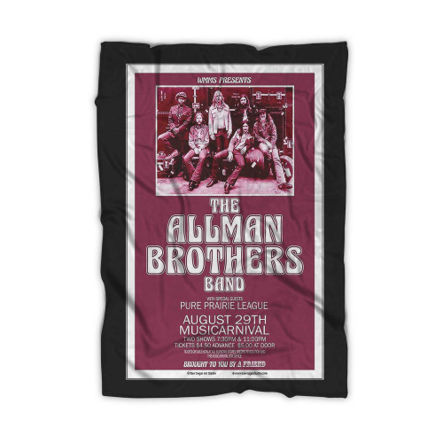 Raw Sugar Art Studio Allman Brothers 1971 Cleveland Concert  Blanket