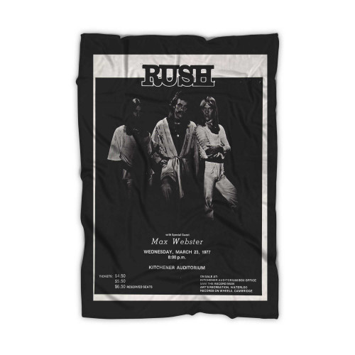 Rush 1977 Kitchener Ontario Canada Concert  Blanket
