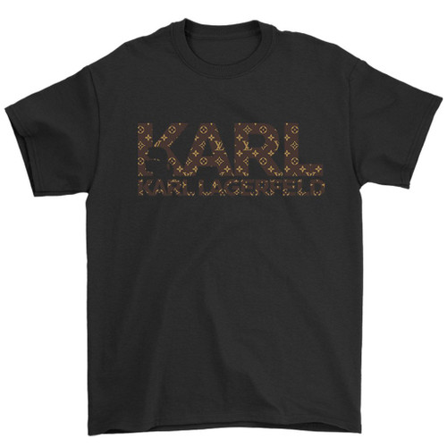 Karl Lagerfeld Logo With Lv Pattern Man's T-Shirt Tee