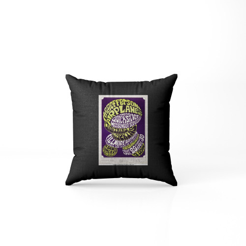 Bg-4 Jefferson Airplane 1966 Fillmore Auditorium Concert  Pillow Case Cover