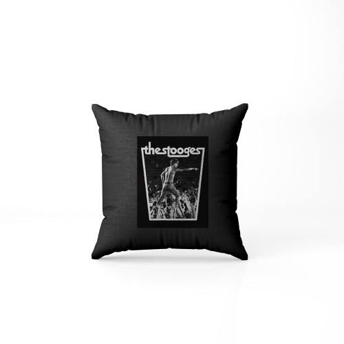 Iggy Pop & The Stooges T Shirt Crowdwalk Logo New Official Mens Black  Pillow Case Cover