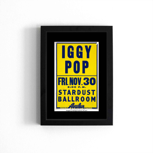 Iggy Pop 1979 Stardust Ballroom Los Angeles Concert  Poster