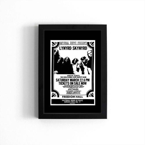 Lynyrd Skynyrd Sensational Alex Harvey Band At Freedom Hall Civic Center Johnson City Tennessee United States  Poster
