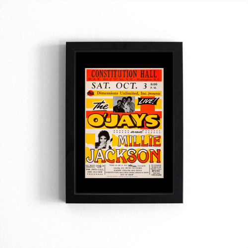 O'Jays Millie Jackson 1987 Washington D.C. Concert  Poster